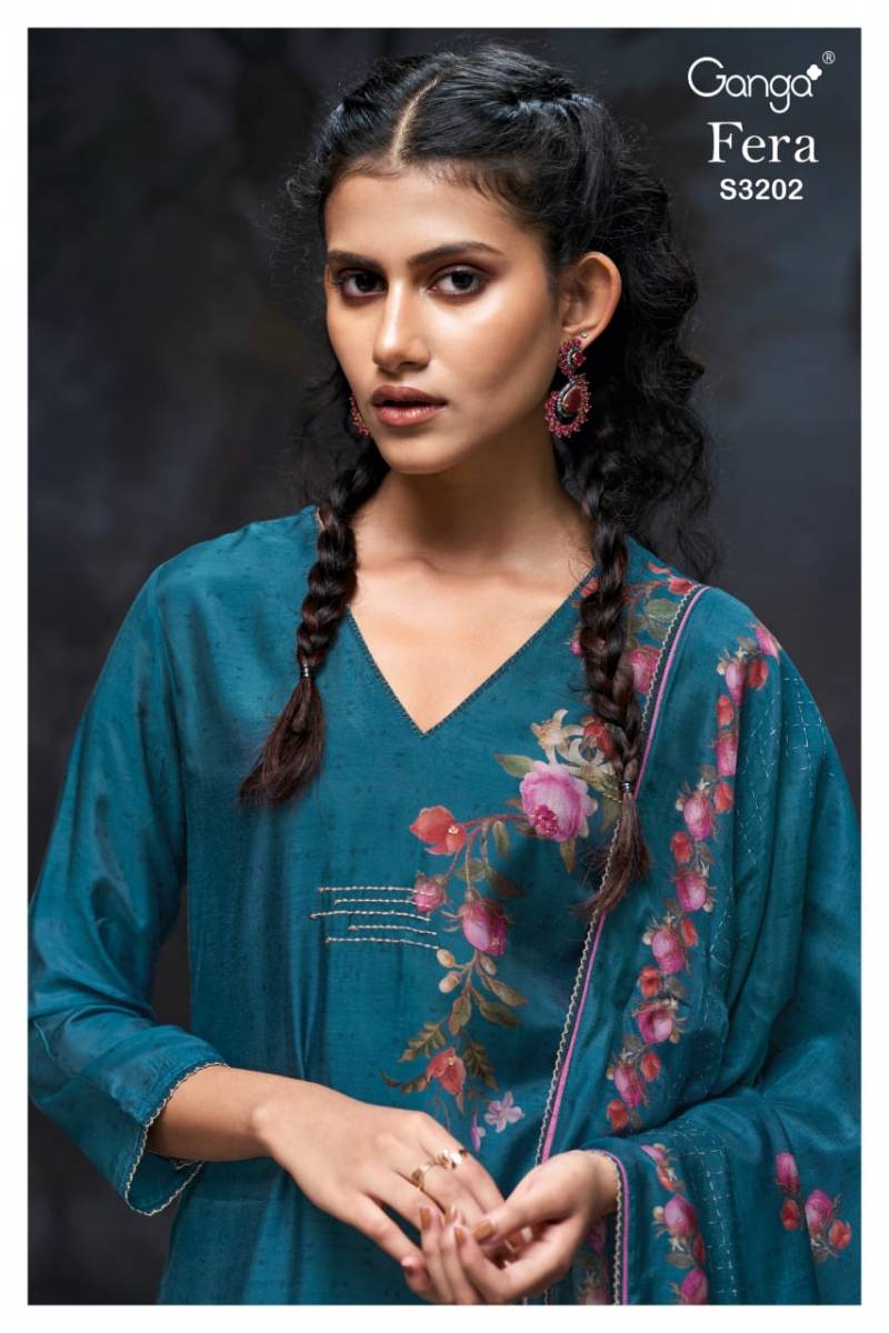 Ganga Fera Bemberg Printed Salwar Suits Collection