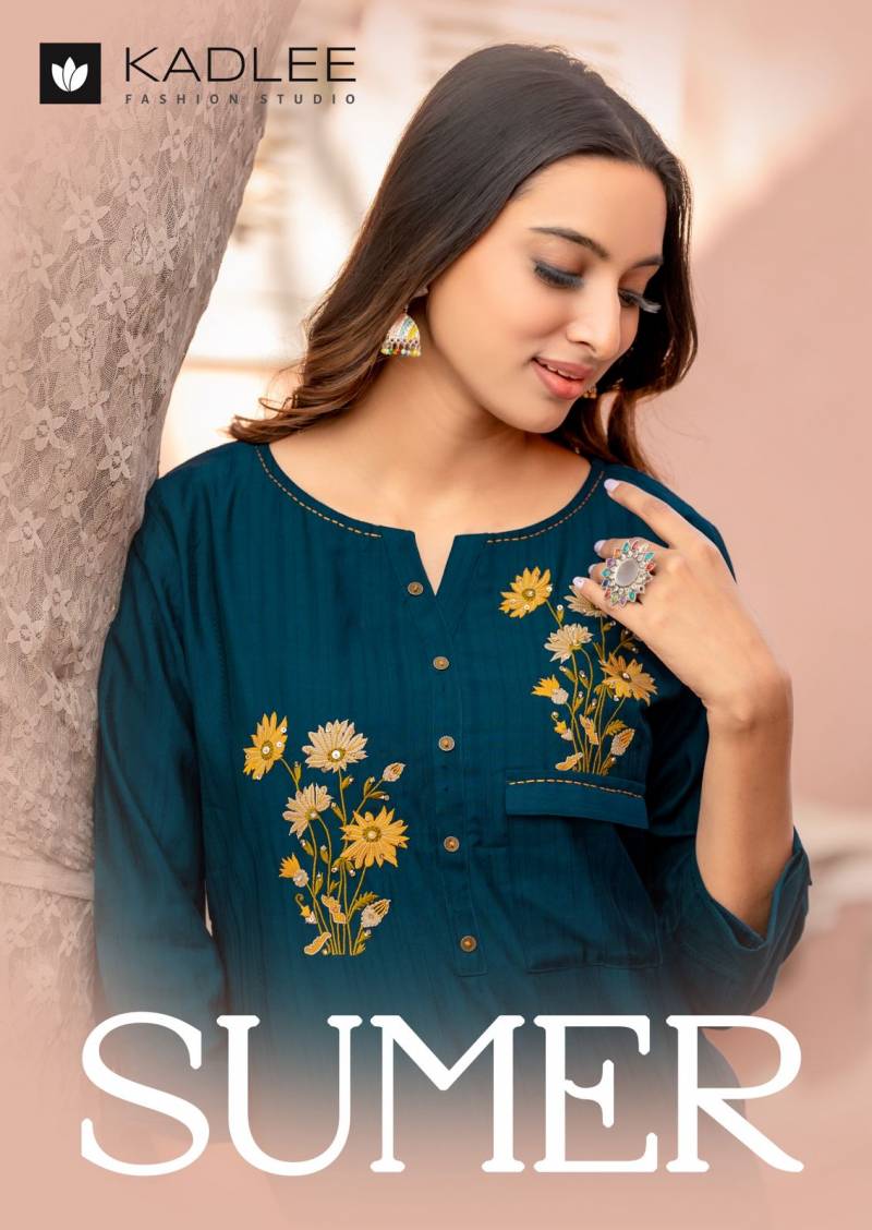 Kadlee Sumer Threadwork Daily Wear Kurti Collection