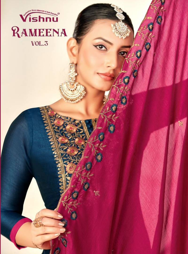 Vishnu Rameena Vol 3 Silk Designer Dress Material Collection