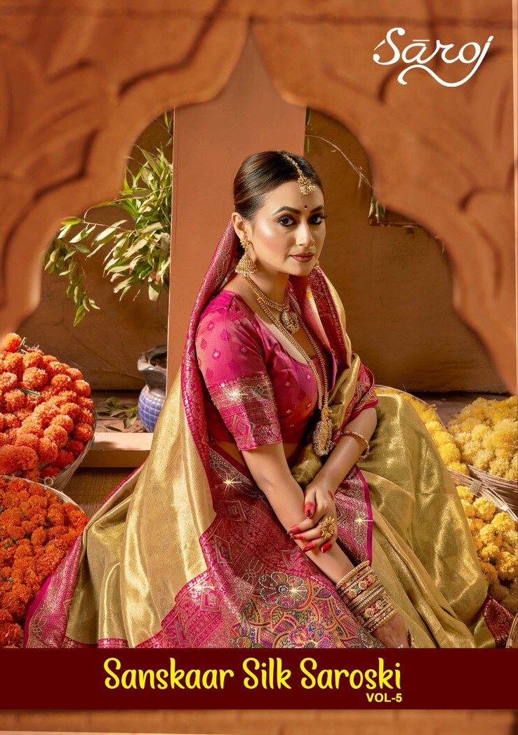 Saroj Sanskaar Silk Saroski Vol 5 Silk Wedding Wear Saree Collection