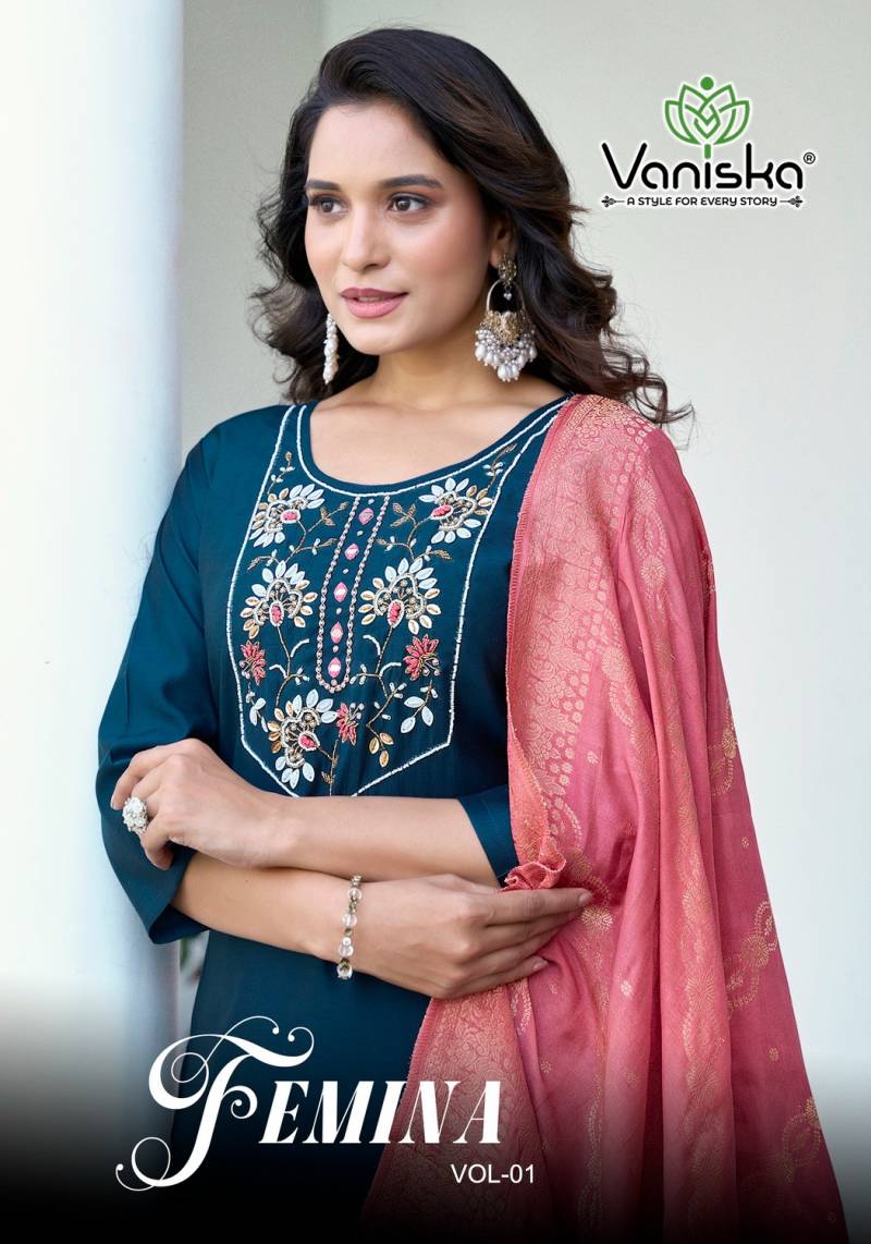 Vaniska Femina Vol 1 Designer Kurti Bottom With Duppata collection