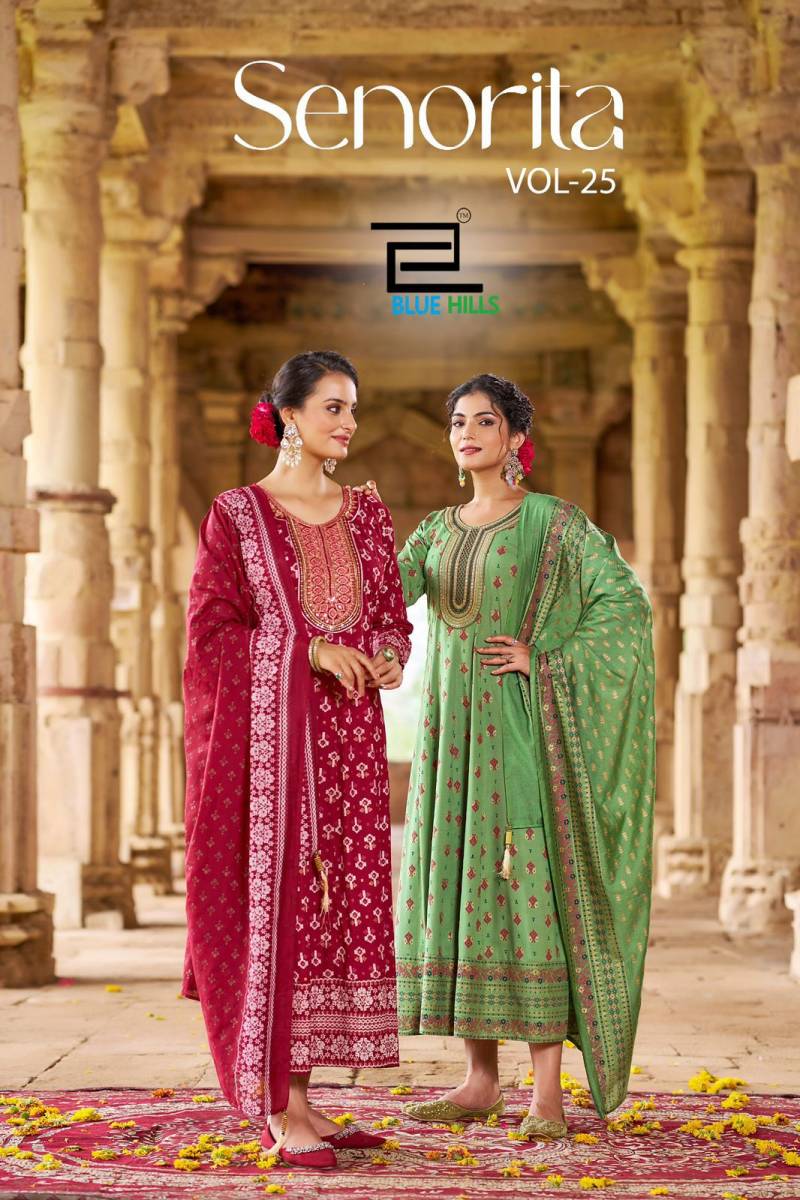 Blue Hills Senorita Vol 25 Anarkali Long Gown With Dupatta Collection