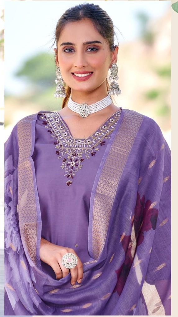 Naisha K 203 Roman Silk Kurti Bottom With Dupatta