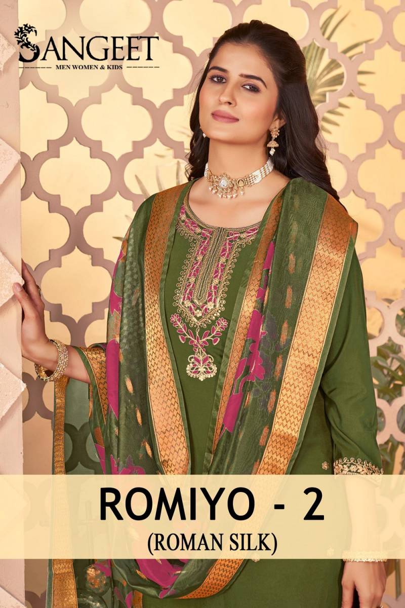 Sangeet Romiyo 2 Silk Embroidered Kurti Pant With Dupatta Collection
