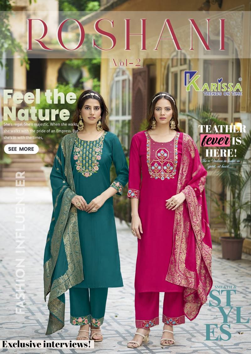 Karissa Roshani Vol 2 Roman Silk Kurti Bottom With Dupatta Collection
