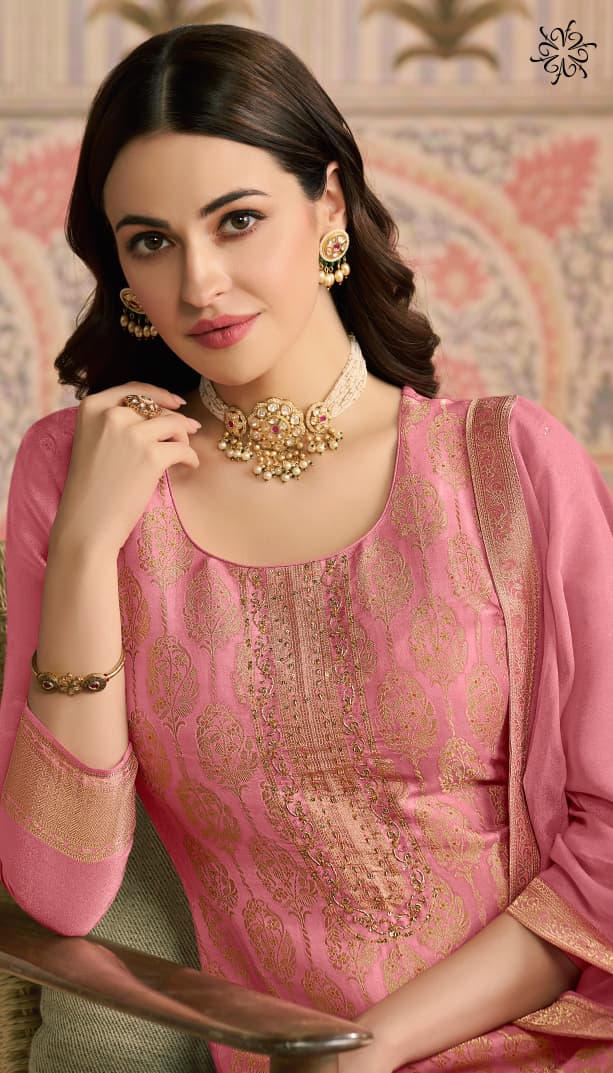Vinay Kuleesh Peehu Jacqaurd Hand Worked Designer Salwar Suits Collection