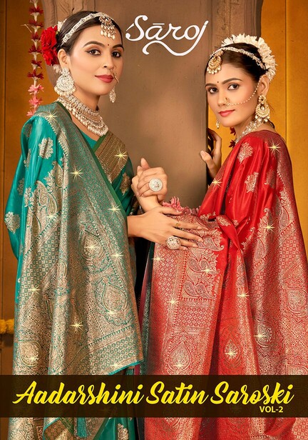 Saroj Aadarshini Satin Saroski Vol 2 Silk Wedding Saree Collection