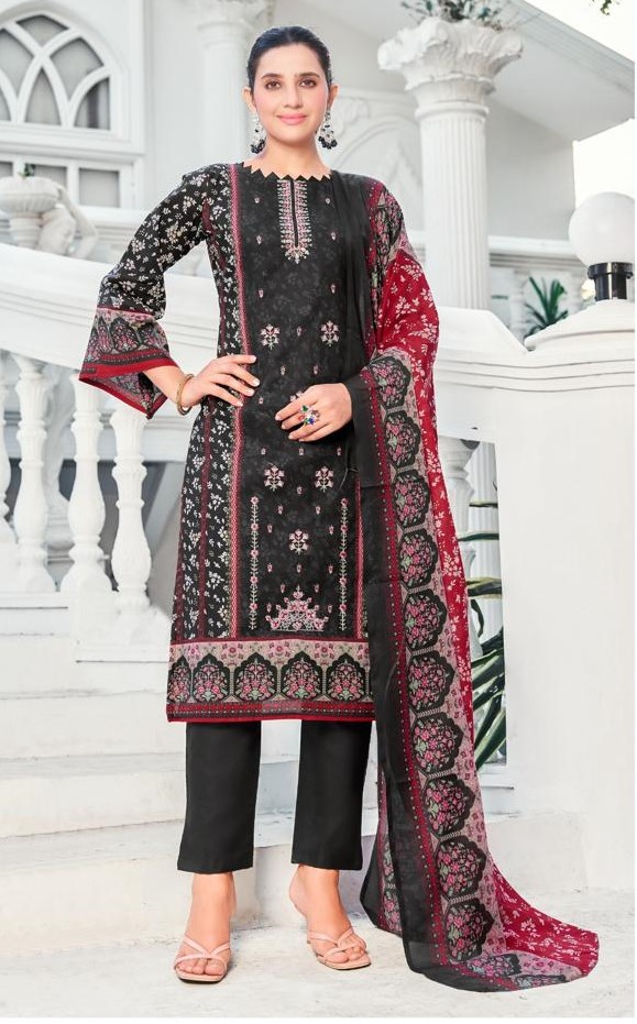 Alzohaib Noor Vol 2 Cotton Pakistani Suit Chiffon Dupatta Collection