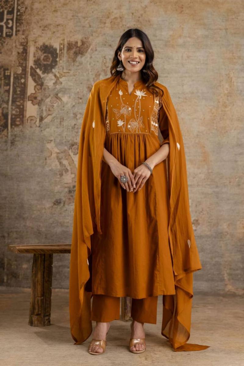 Naisha K 226 Embroidery Kurti Bottom With Dupatta Collection