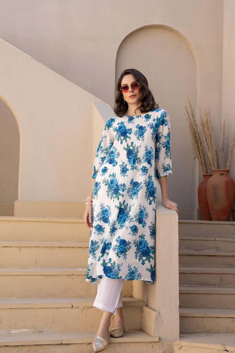 Naisha K 224 Printed Cotton Casual Wear Kurti With Bottom Collection