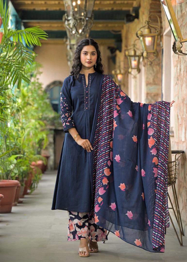 Naisha K 219 Cotton Kurti Bottom With Dupatta Collection