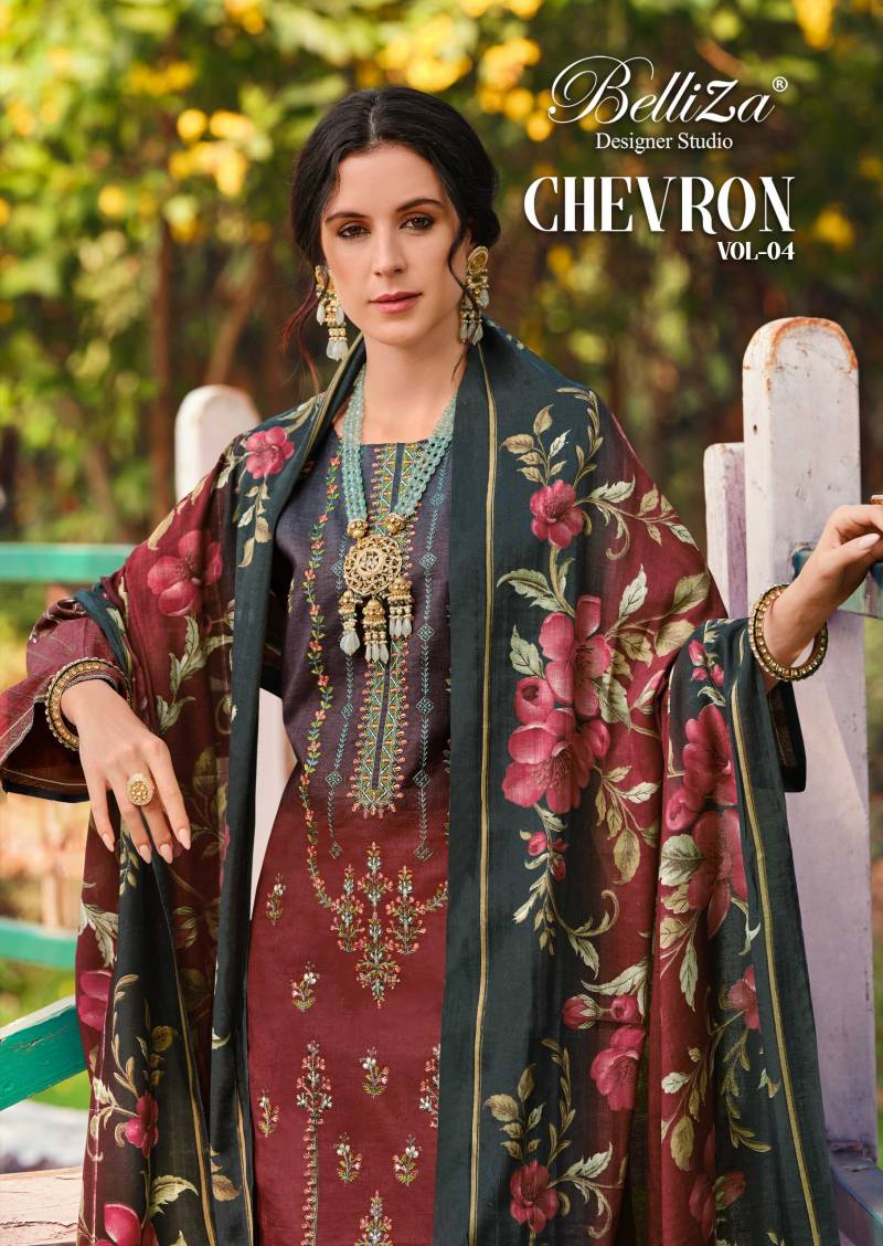 Belliza Chevron Vol 4 Cotton Designer Dress Material Collection