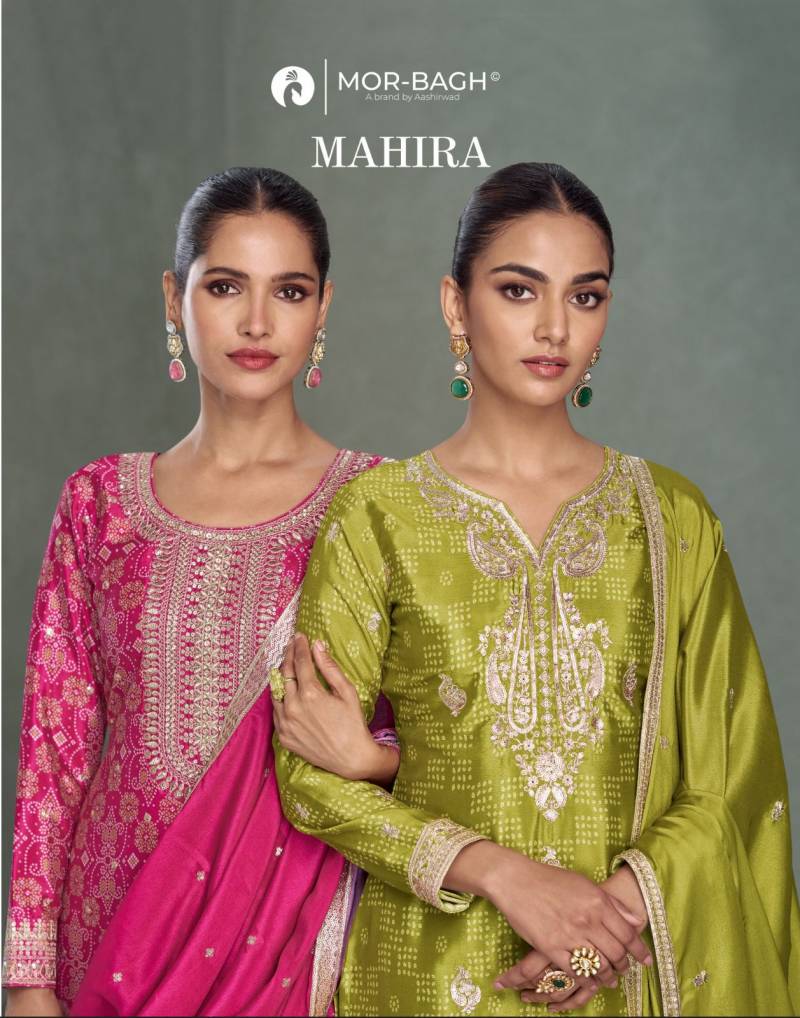 Aashirwad Mor Bagh Mahira Chinon Silk Designer Salwar Suit Collection