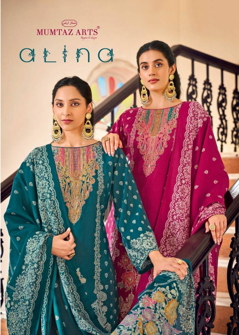 Mumtaz Alina Embroidery Foil Printed Dress Material Collection