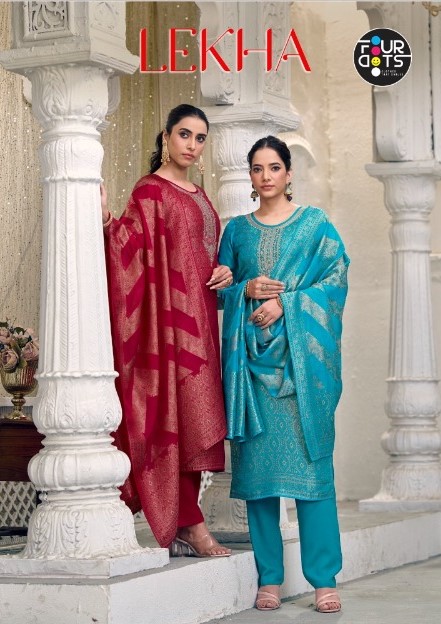 Four Dots Lekha Jacquard Silk Designer Dress Material Collection