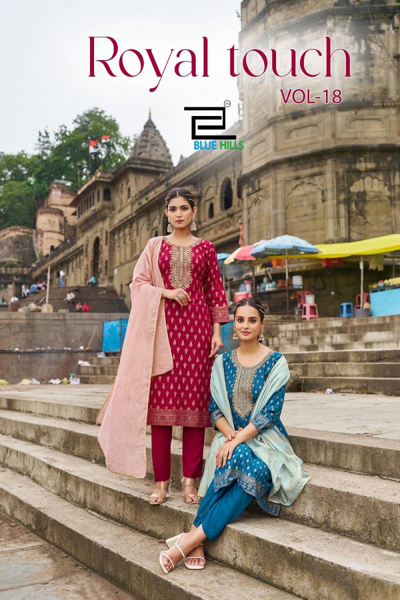 Blue Hills Royal Touch Vol 18 Embroidery Neck Work Kurti Bottom With Dupatta