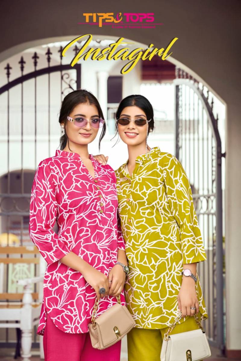 Tips And Tops Instagirl Casual Wear Fancy Printed Co Ord Set