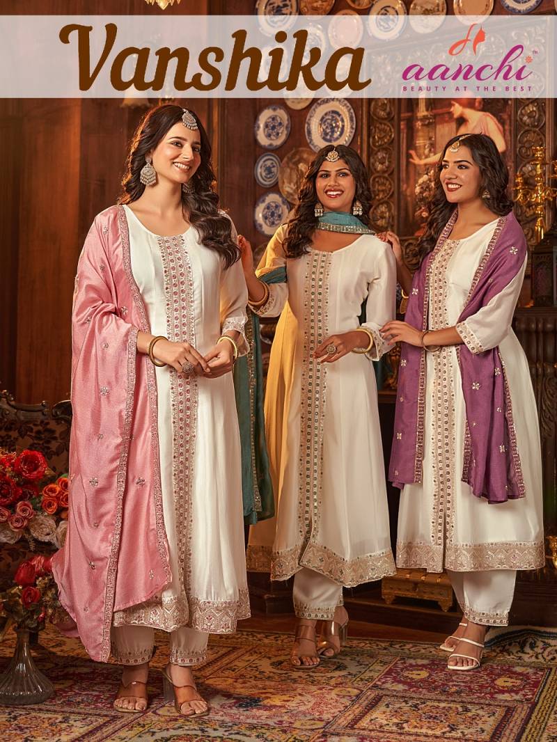 Aanchi Vanshika Vishitra Silk Designer Kurti Bottom With Dupatta