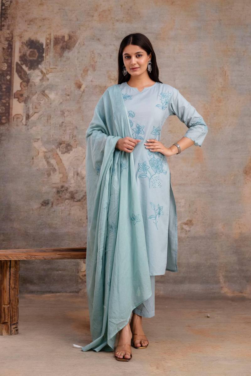 Naisha K 252 Cotton Kurti Bottom With Dupatta Collection