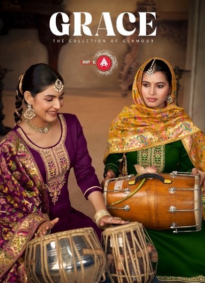 Triple Aaa Grace Designer Cotton Jarkan Dress Material Collection