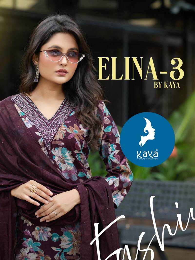 Kaya Elina 3 Daily Wear Printed Kurti Pant With Dupatta Collection