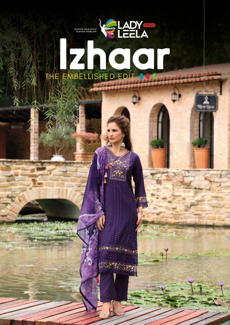 Lady Leela Izhaar Masleen Embroidered Kurti Bottom With Dupatta Collection