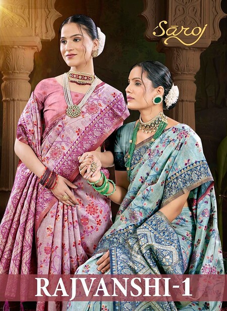 Saroj Rajvanshi Vol 1 Traditional Linen Saree Collection