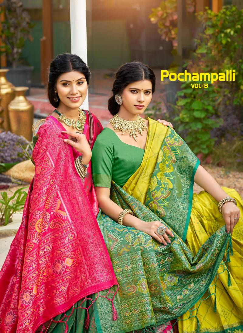 Bunawat Pochampalli Vol 13 Silk Wedding Wear Saree Collection