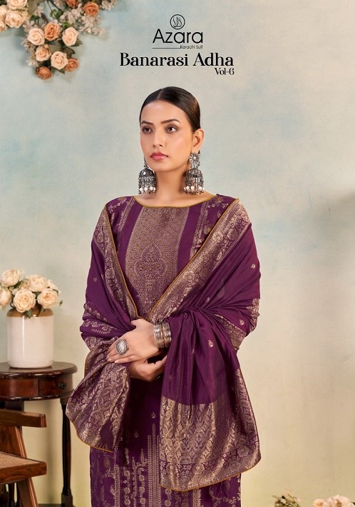 Radhika Azara Banarasi Adha Vol 6 Designer Dress Material Collection
