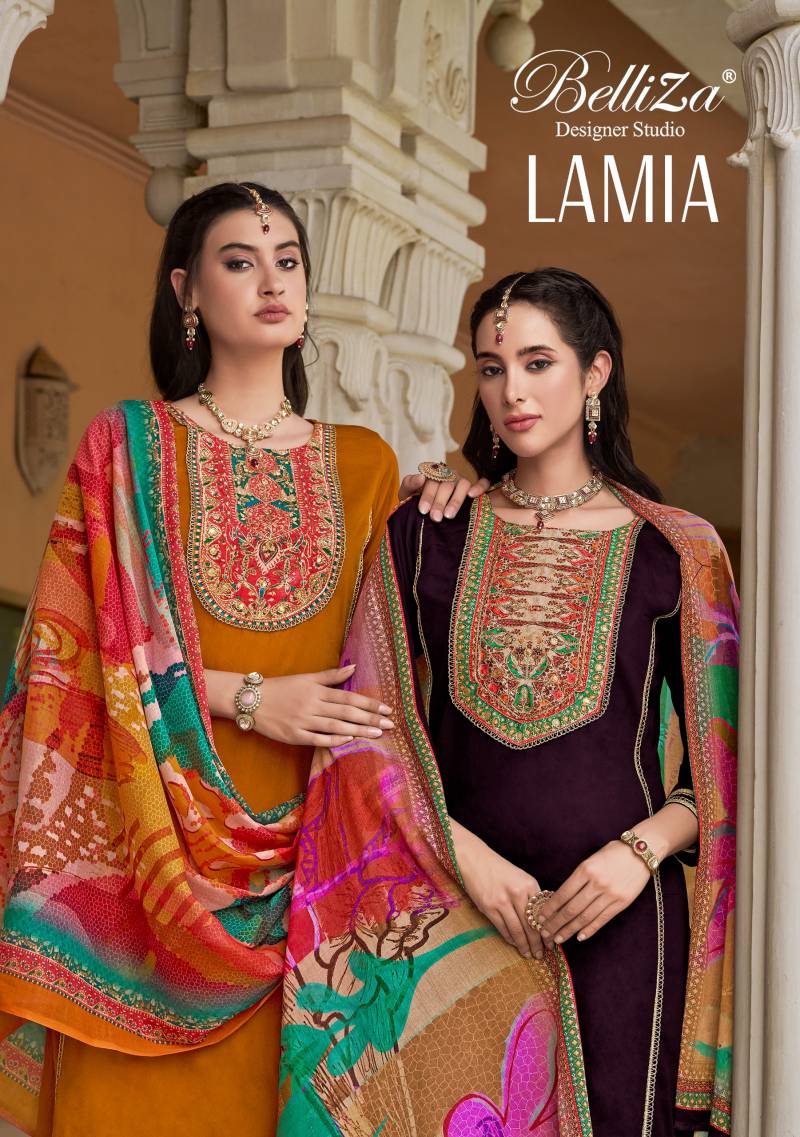 Belliza Lamia Casual Wear Cotton Printed Dress Material Collection