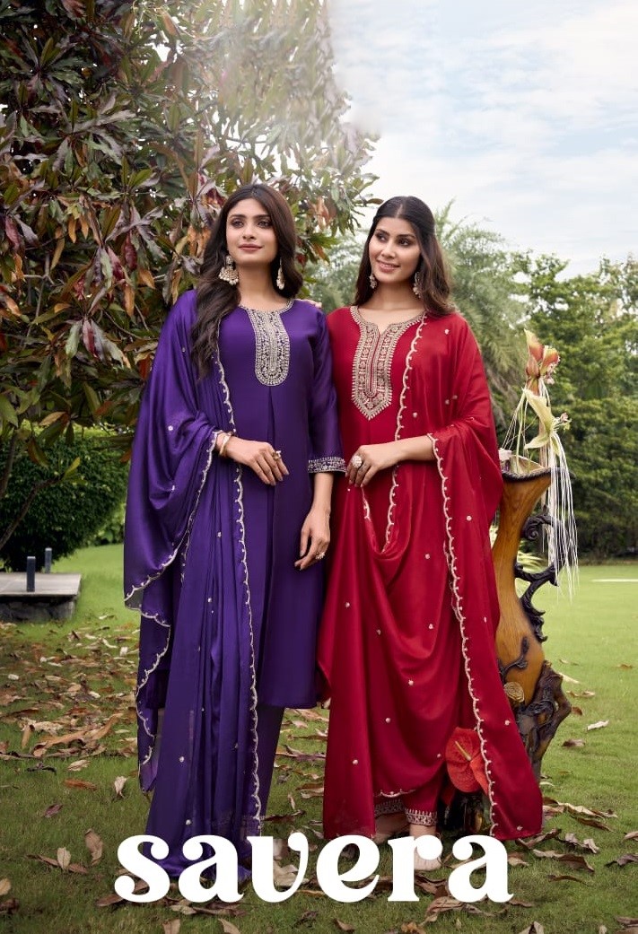 At Savera Blooming Designer Kurti With Bottom Dupatta Set Collection