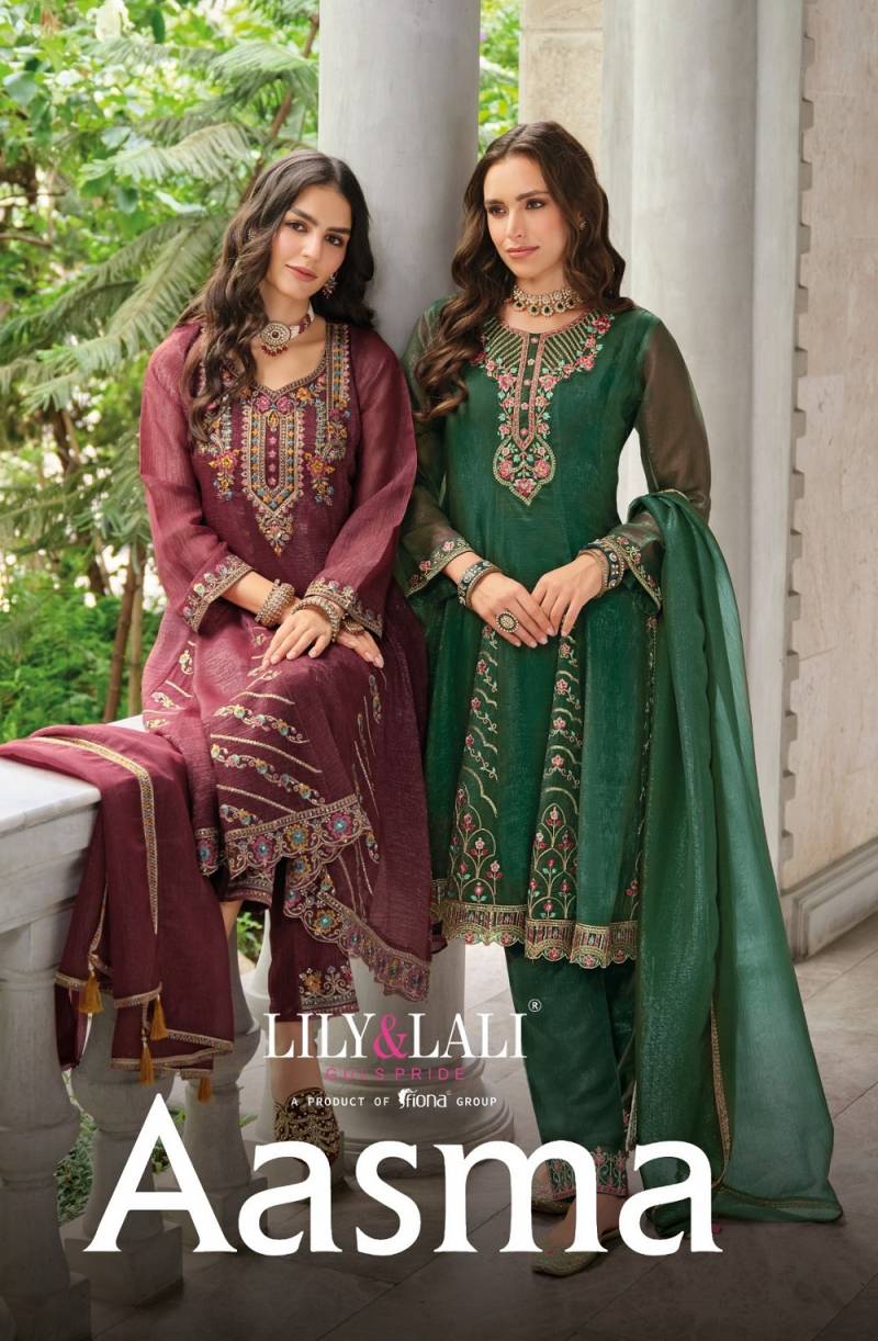 Lily And Lali Aasma Embroidery Designer Kurti Bottom With Dupatta
