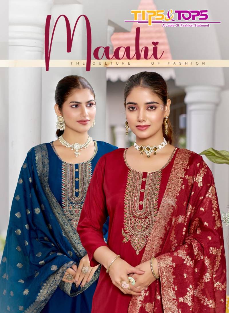 Tips And Tops Maahi Embroidery Kurti Bottom With Dupatta Collection