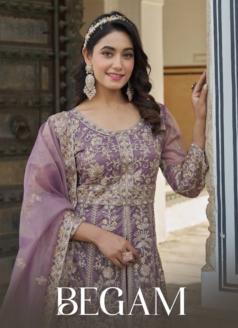 Senhora Begam Butterfly Net Work Indo Western Gown Collection