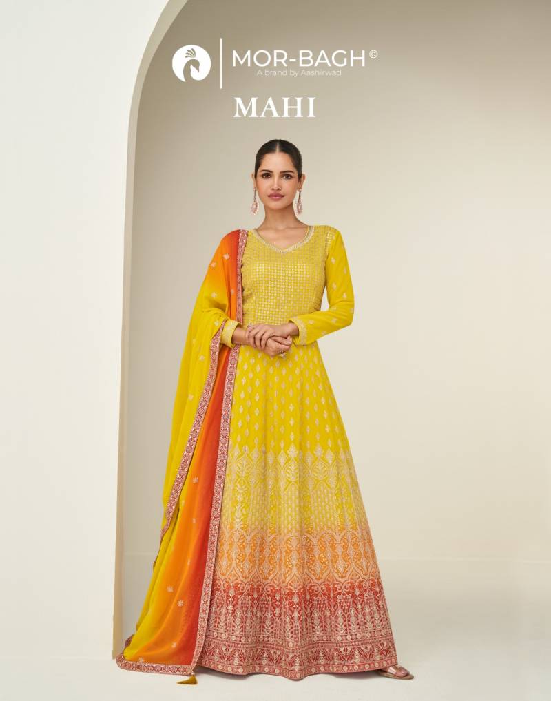 Aashirwad Mor Bagh Mahi Wedding Special Designer Gown With Dupatta