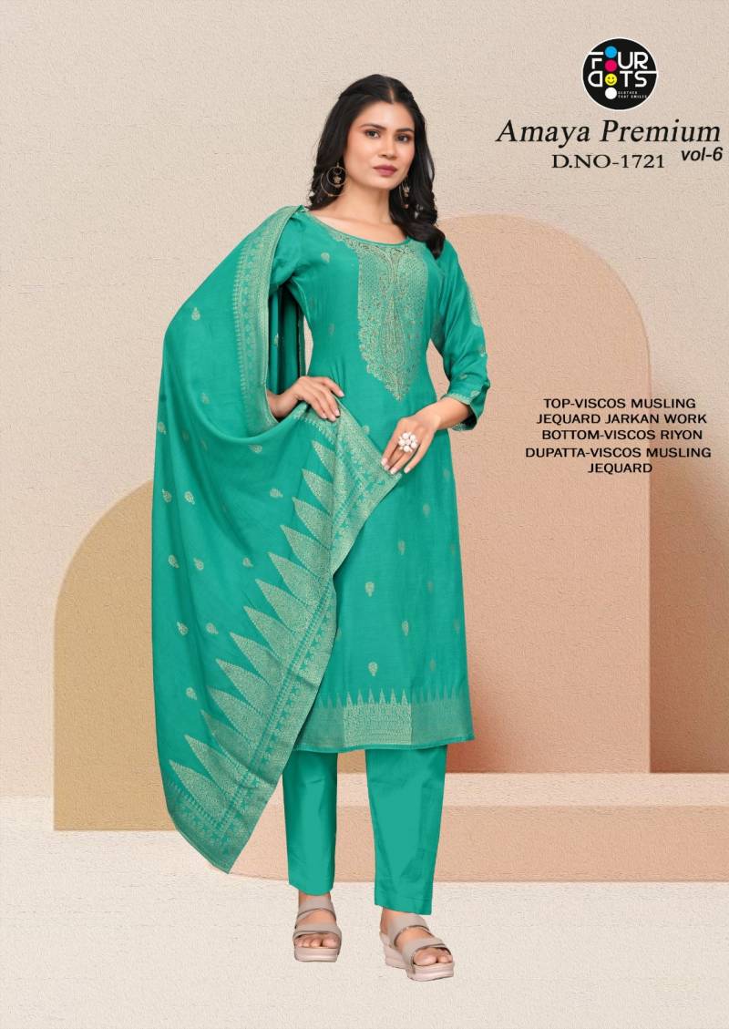 Four Dots Amaya Premium Vol 6 Viscose Designer Dress Material Collection