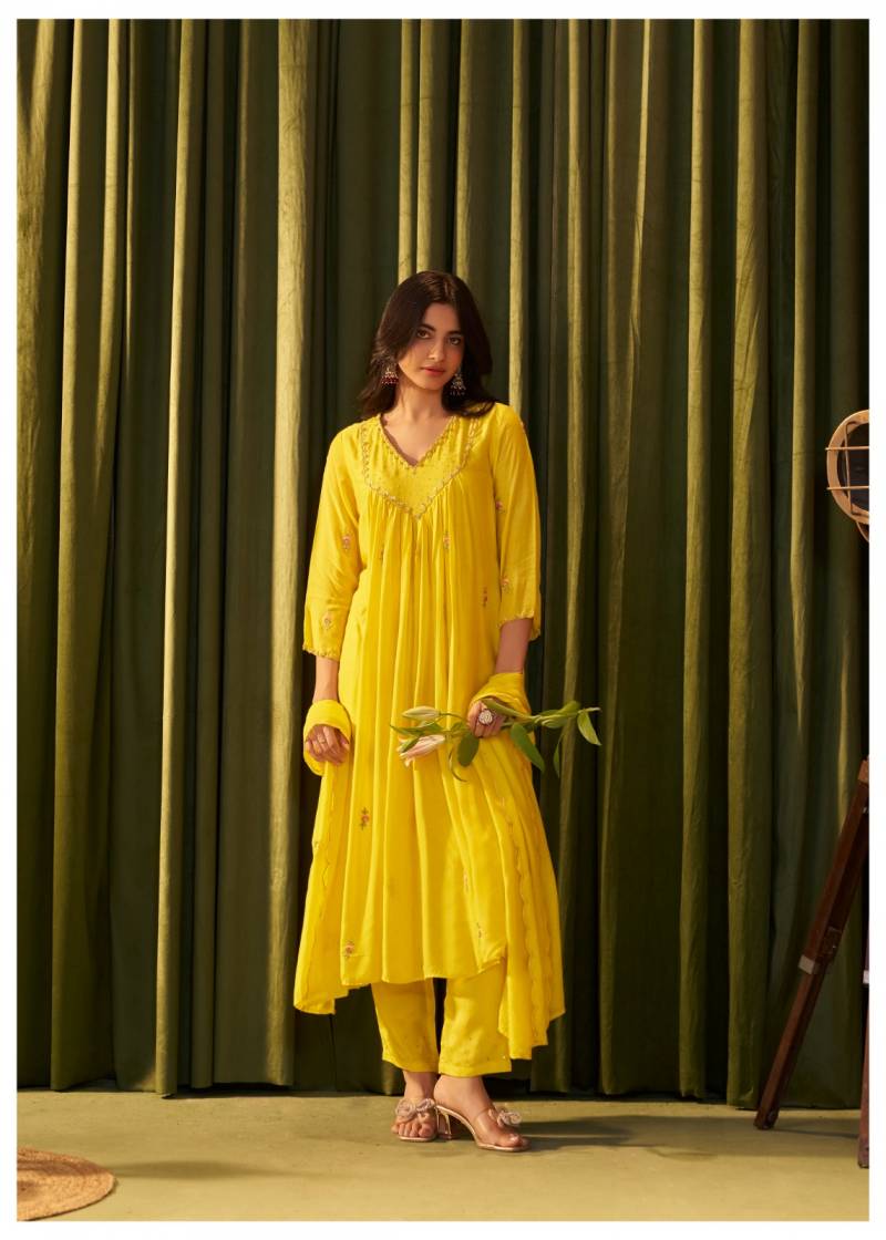 Tanyaa P 428 Premium Chanderi Designer Kurti With Bottom Dupatta Set