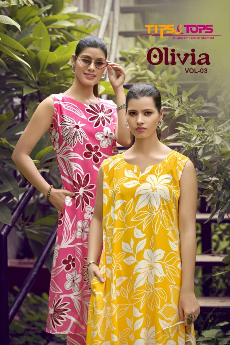 Tips And Tops Olivia Vol 3 Printed Kurti With Bottom Collection