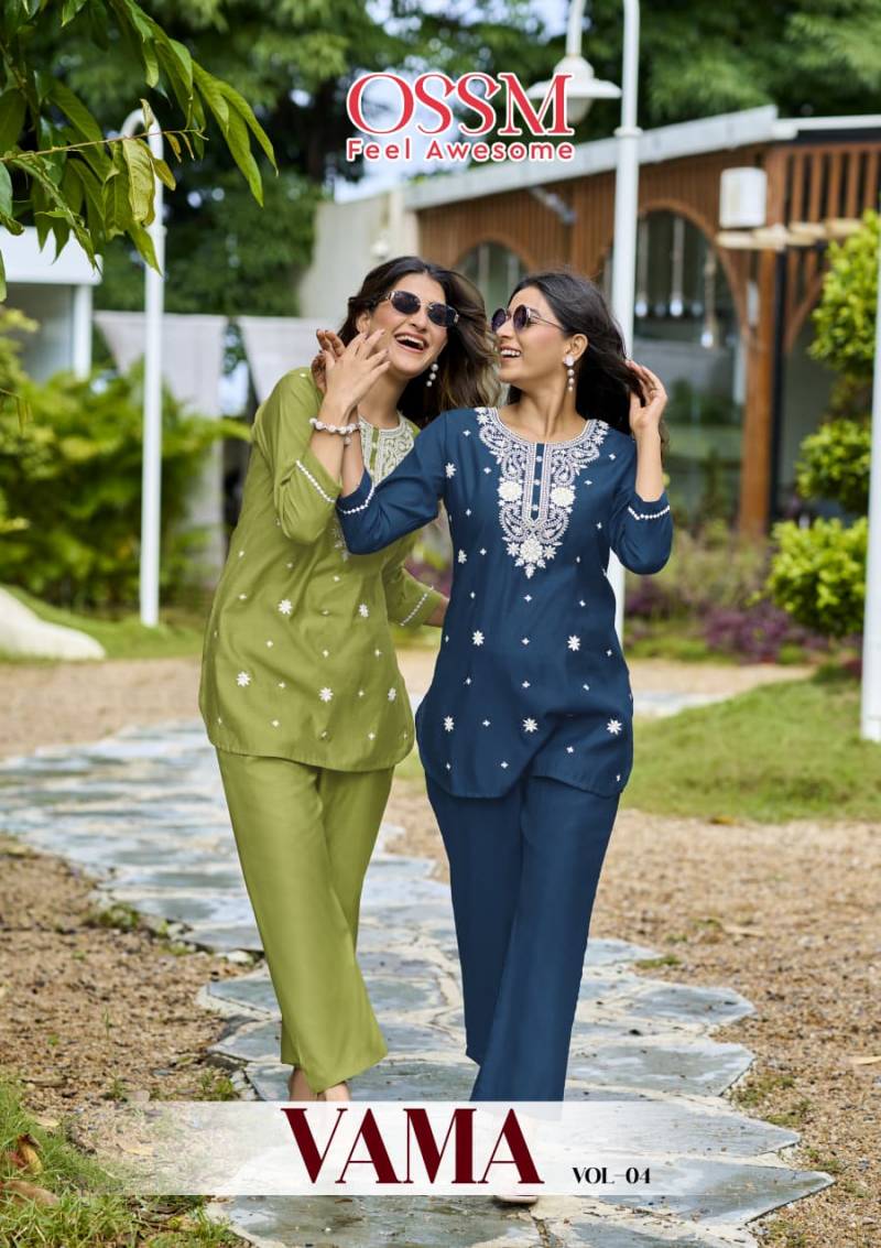 Ossm Vama Vol 4 Vetican Silk Party Wear Co Ord Set Collection