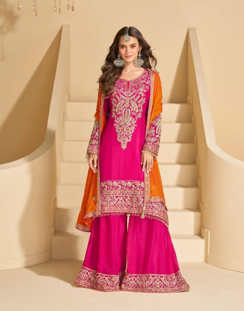 Sayuri Sundari Premium Chinon Silk Designer Suits Collection
