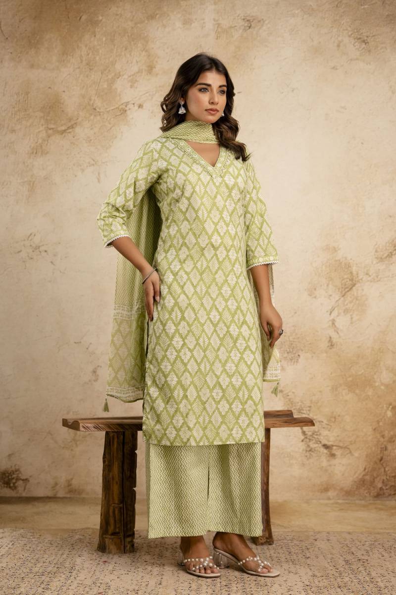 Naisha K 278 Cotton Printed Kurti Bottom With Dupatta Collection