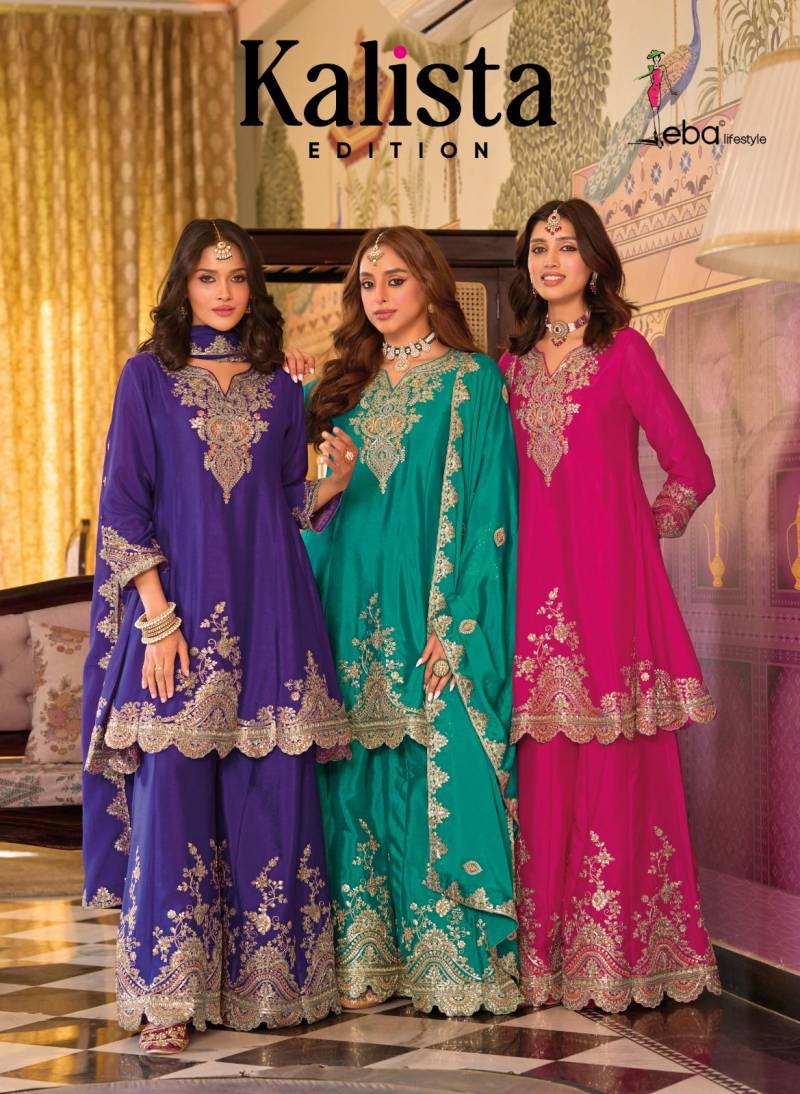 Eba Kalista Chinon Embroidery Readymade Salwar Suit Collection