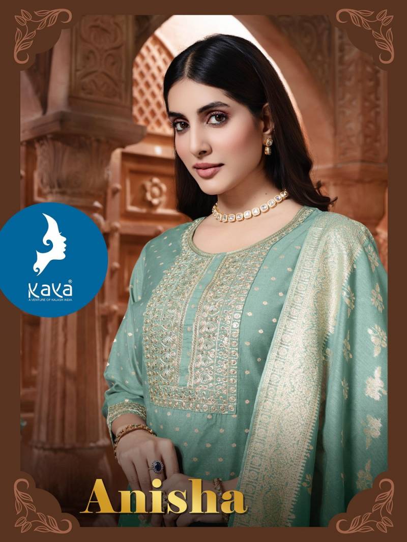 Kaya Anisha Chanderi Designer Kurti Bottom With Dupatta Collection