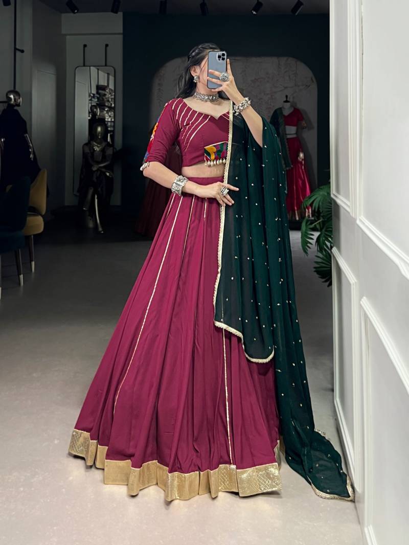 Taraa L 1655 Embossed With Gotta Patti Navratri Designer Lehenga Collection