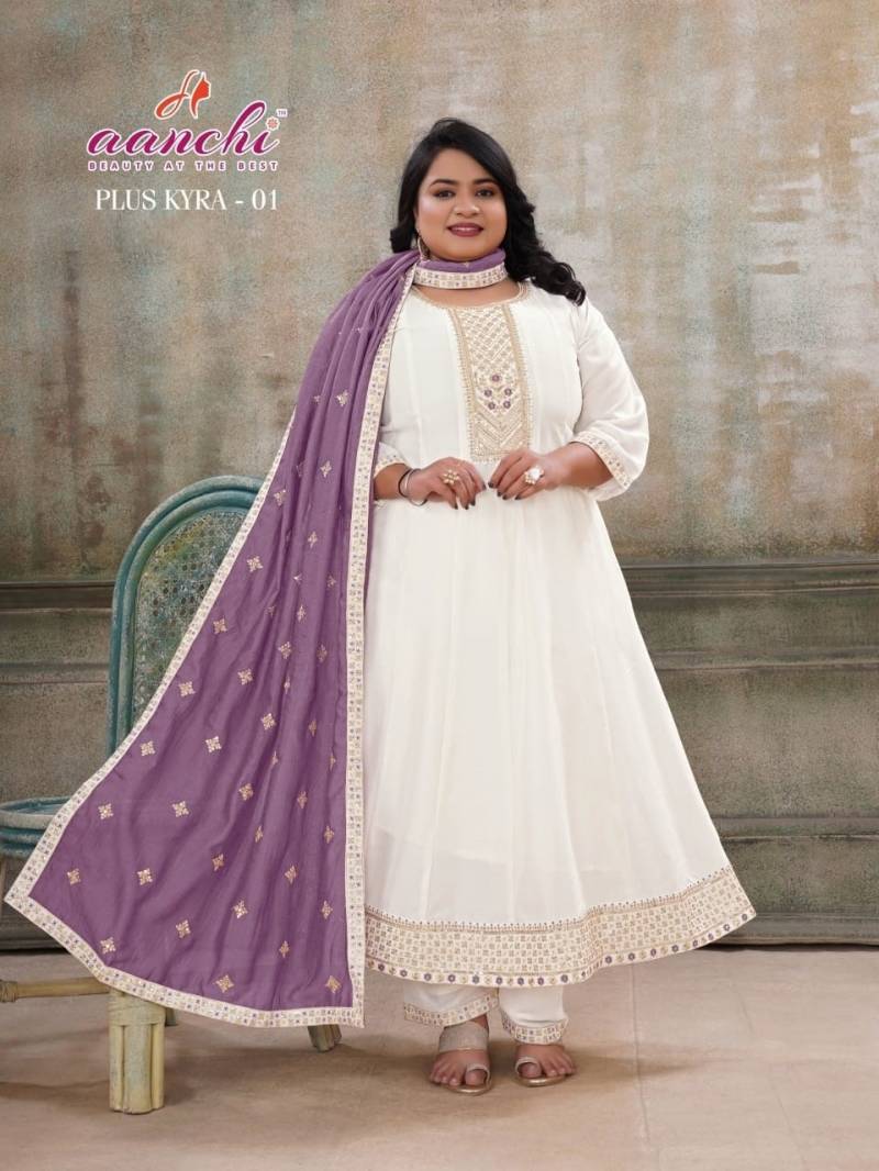 Aanchi Plus Kyra 1 To 3 Anarkali Kurti Bottom And Dupatta Collection