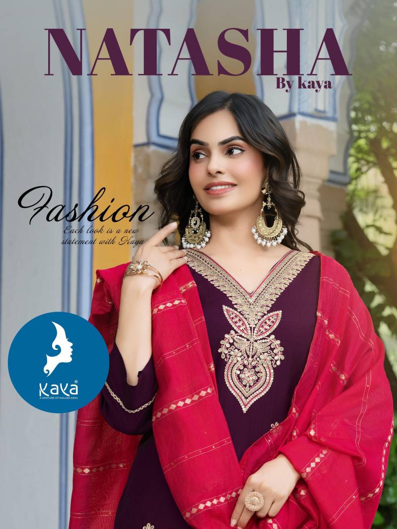 Kaya Natasha Roman Silk Designer Kurti Bottom And Dupatta Collection