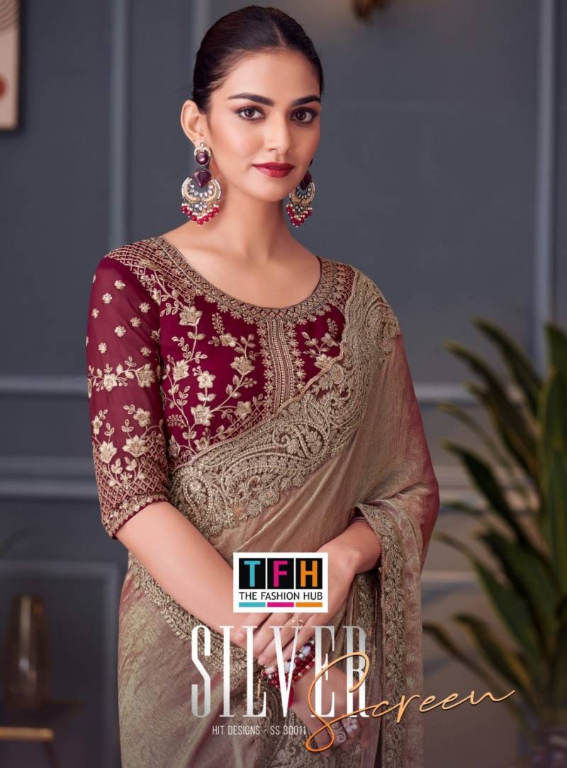 Tfh Silver Screen 30011 Hit Designer Saree Collection