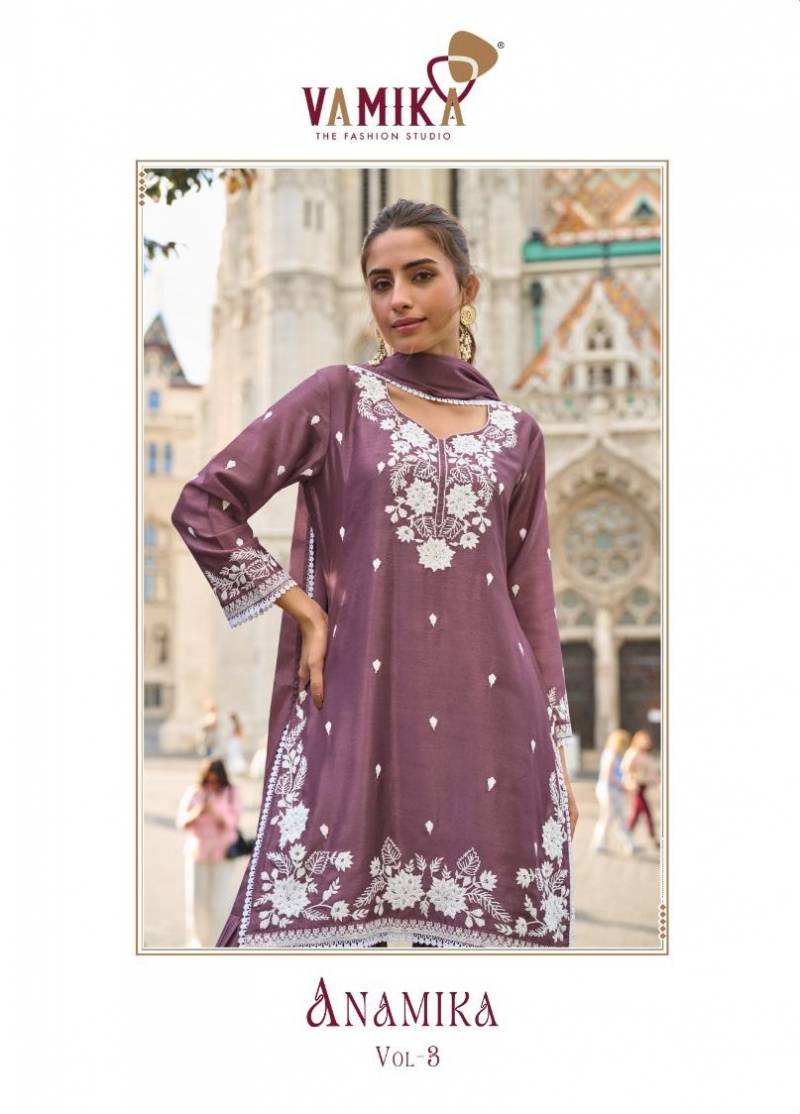Vamika Anamika Vol 3 Designer Kurti Palazzo With Dupatta Collection