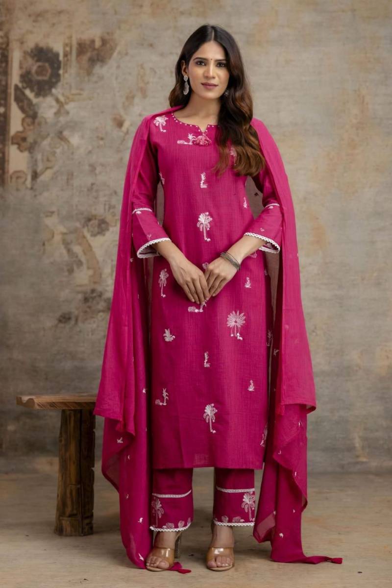 Naisha K 293 Designer Cotton Embroidery Readymade Dress Collection