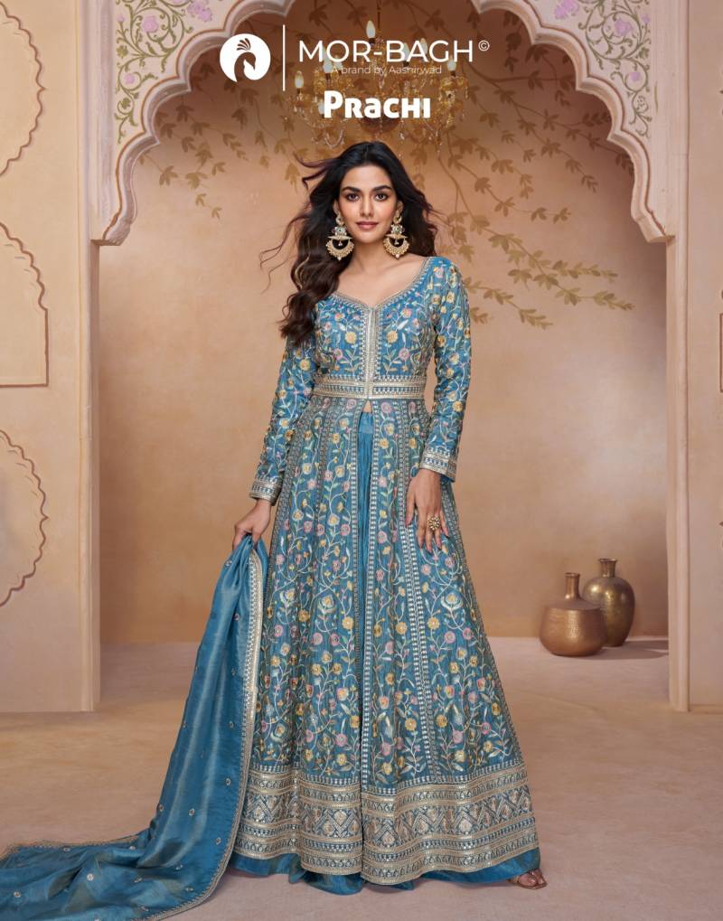 Aashirwad Mor Bagh Prachi Heavy Embroidery Indo Western Gown Collection